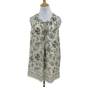 Max Studio Blouse Womens XL Extra Larger Floral Ruffle Keyhole Tie Lined Top